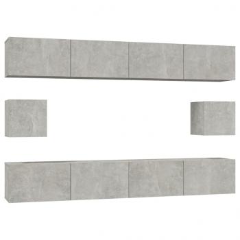 6-tlg. TV-Schrank-Set Betongrau Holzwerkstoff