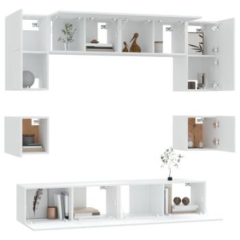 8-tlg. TV-Schrank-Set Weiß Holzwerkstoff