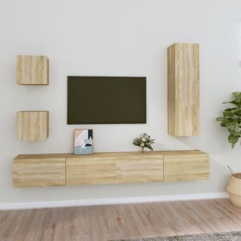 ARDEBO.de - 5-tlg. TV-Schrank-Set Sonoma-Eiche Holzwerkstoff