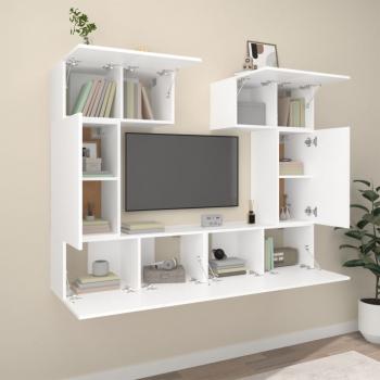 6-tlg. TV-Schrank-Set Weiß Holzwerkstoff