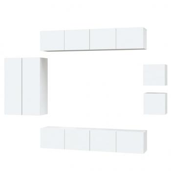 8-tlg. TV-Schrank-Set Weiß Holzwerkstoff