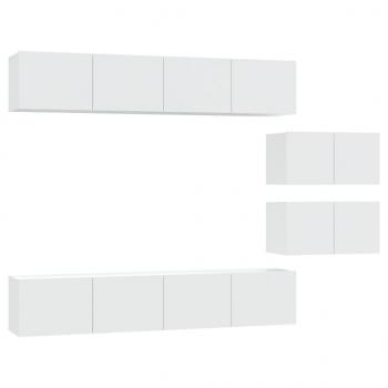 6-tlg. TV-Schrank-Set Weiß Holzwerkstoff
