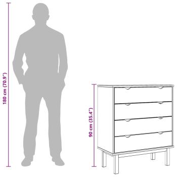 Schubladenschrank OTTA 76,5x39,5x90 cm Massivholz