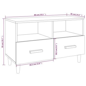 TV-Schrank Räuchereiche 80x36x50 cm Holzwerkstoff