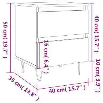 Nachttisch Grau Sonoma 40x35x50 cm Holzwerkstoff
