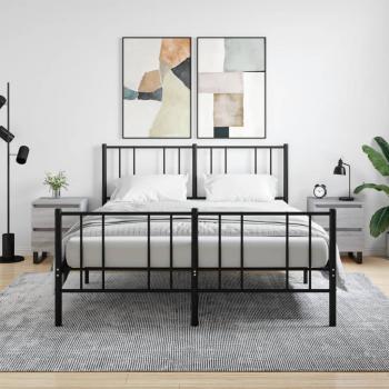 ARDEBO.de - Nachttische 2 Stk. Grau Sonoma 40x35x50 cm Holzwerkstoff