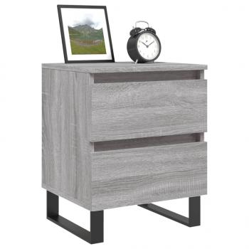 Nachttische 2 Stk. Grau Sonoma 40x35x50 cm Holzwerkstoff