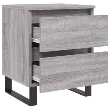 Nachttische 2 Stk. Grau Sonoma 40x35x50 cm Holzwerkstoff