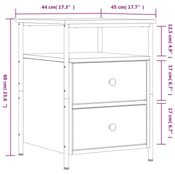 Nachttisch Braun Eichen-Optik 44x45x60 cm Holzwerkstoff