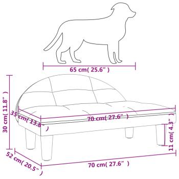 Hundebett Creme 70x52x30 cm Stoff