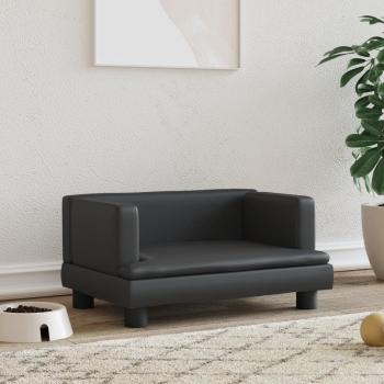 ARDEBO.de - Hundebett Schwarz 60x40x30 cm Kunstleder