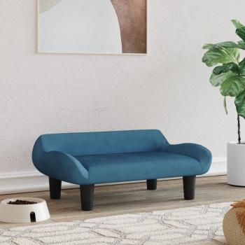 ARDEBO.de - Hundebett Blau 70x40x24 cm Samt