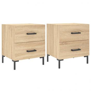 Nachttische 2 Stk. Sonoma-Eiche 40x35x47,5 cm Holzwerkstoff