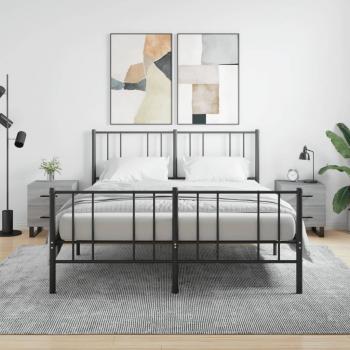 ARDEBO.de - Nachttische 2 Stk. Grau Sonoma 40x35x47,5 cm Holzwerkstoff