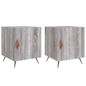 Nachttische 2 Stk. Grau Sonoma 40x40x50 cm Holzwerkstoff