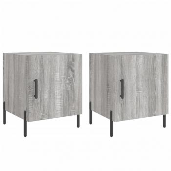 Nachttische 2 Stk. Grau Sonoma 40x40x50 cm Holzwerkstoff