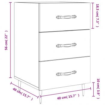 Nachttisch Grau Sonoma 40x40x66 cm Holzwerkstoff
