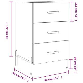 Nachttisch Grau Sonoma 40x40x66 cm Holzwerkstoff