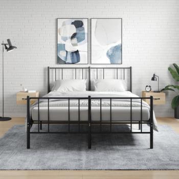 ARDEBO.de - Wand-Nachttische 2 Stk. Sonoma-Eiche 35x35x20 cm