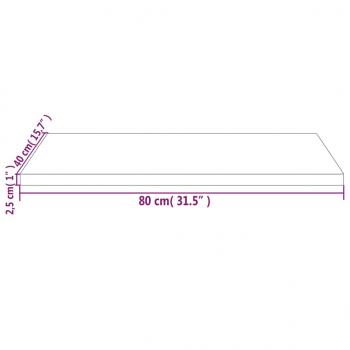 Tischplatte 80x40x2,5 cm Massivholz Kiefer Rechteckig