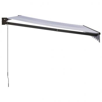 Markise Einziehbar Blau und Weiß 3x2,5 m Stoff und Aluminium