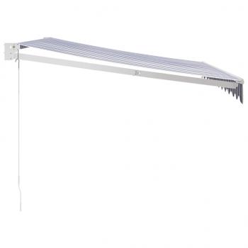 Markise Einziehbar Blau und Weiß 3,5x2,5 m Stoff und Aluminium