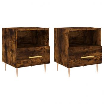 Nachttische 2 Stk. Räuchereiche 40x35x47,5 cm Holzwerkstoff