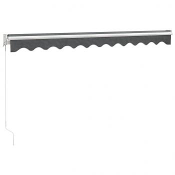 Markise Einziehbar Anthrazit 3,5x2,5 m Stoff und Aluminium