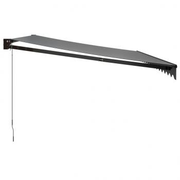 Markise Einziehbar Anthrazit 4x3 m Stoff und Aluminium
