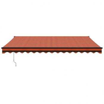 Markise Einziehbar Orange und Braun 4x3 m Stoff und Aluminium