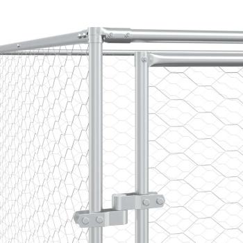 Outdoor-Hundezwinger Silbern 2x2x2 m Verzinkter Stahl