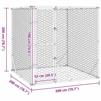 Outdoor-Hundezwinger Silbern 2x2x2 m Verzinkter Stahl