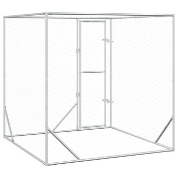 Outdoor-Hundezwinger Silbern 2x2x2 m Verzinkter Stahl