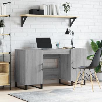 ARDEBO.de - Schreibtisch Grau Sonoma 140x50x75 cm Holzwerkstoff