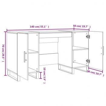 Schreibtisch Grau Sonoma 140x50x75 cm Holzwerkstoff