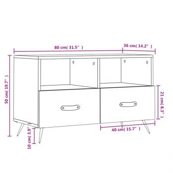 TV-Schrank Weiß 80x36x50 cm Holzwerkstoff