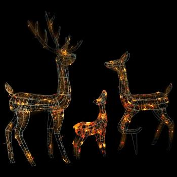 LED-Rentier-Familie Weihnachtsdeko Acryl 300 LED Bunt