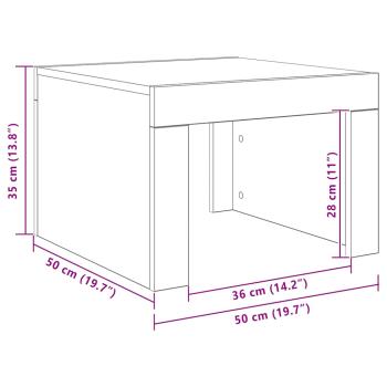 Couchtisch Betongrau 50x50x35 cm Holzwerkstoff
