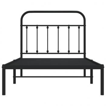 Bettgestell mit Kopfteil Metall Schwarz 100x190 cm