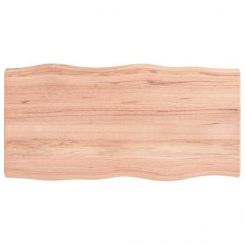 Tischplatte 100x50x(2-4) cm Massivholz Behandelt Baumkante