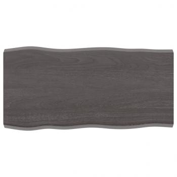 Tischplatte 80x40x(2-4) cm Massivholz Behandelt Baumkante