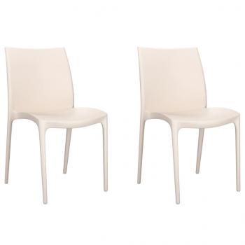 Gartenstühle 2 Stk. Creme 50x46x80 cm Polypropylen