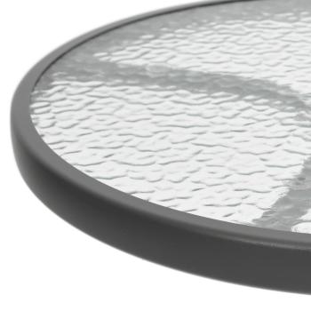 3-tlg. Garten-Essgruppe Schwarz Stahl