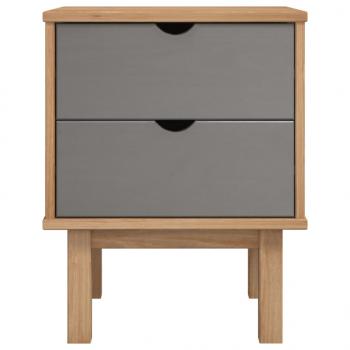 Nachttisch OTTA Braun & Grau 45x39x57 cm Massivholz Kiefer