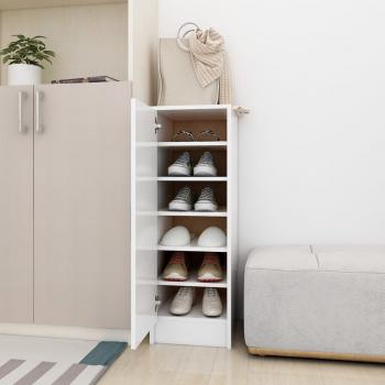 ARDEBO.de - Schuhschrank Weiß 32x35x92 cm Holzwerkstoff
