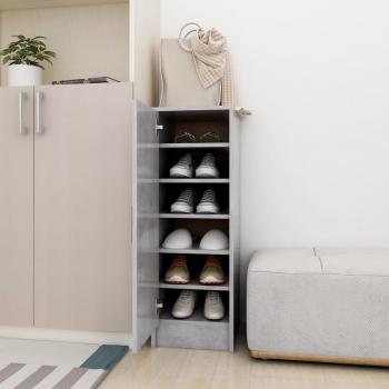 ARDEBO.de - Schuhschrank Betongrau 32x35x92 cm Holzwerkstoff