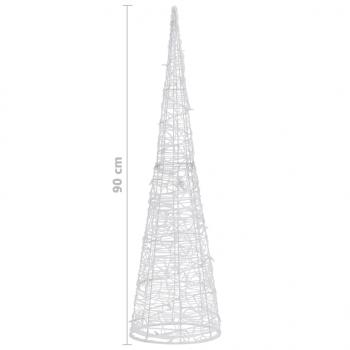 LED-Kegel Acryl Weihnachtsdeko Pyramide Blau 90 cm