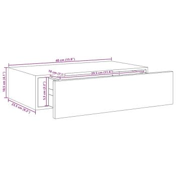 Wandregale mit Schubladen 2 Stk. Schwarz 40x23,5x10 cm MDF
