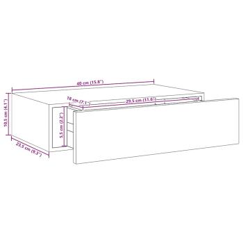 Wandregale mit Schubladen 2 Stk. Eichen-Optik Weiß 40x23,5x10cm