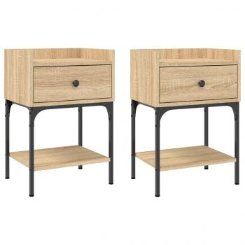 Nachttische 2 Stk. Sonoma-Eiche 40,5x31x60 cm Holzwerkstoff